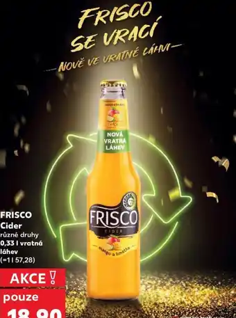 Kaufland FRISCO Cider nabídka