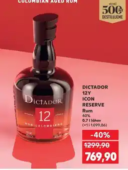 Kaufland DICTADOR 12Y ICON RESERVE Rum nabídka