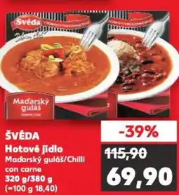 Kaufland ŠVÉDA Hotové jídlo Madarský guláš/Chilli nabídka