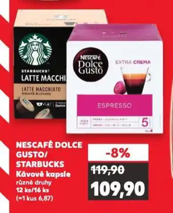 Kaufland NESCAFÉ DOLCE GUSTO/ STARBUCKS Κάνονά kapsle nabídka