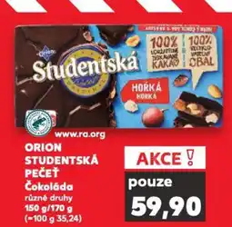 Kaufland ORION STUDENTSKÁ PEČEŤ Čokoláda nabídka