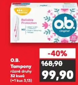 Kaufland O.B. Tampony různé druhy nabídka