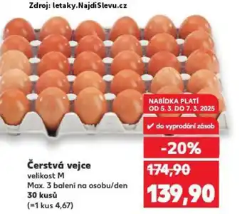 Kaufland Čerstvá vejce nabídka