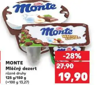 Kaufland MONTE Mléčný dezert různé druhy nabídka