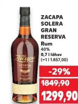 Kaufland ZACAPA SOLERA GRAN RESERVA Rum nabídka