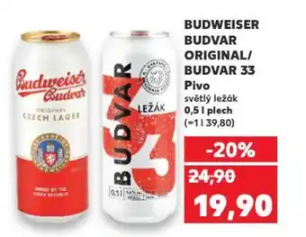 Kaufland BUDWEISER BUDVAR ORIGINAL/ BUDVAR 33 nabídka