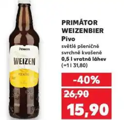 Kaufland PRIMÁTOR WEIZENBIER Pivo nabídka