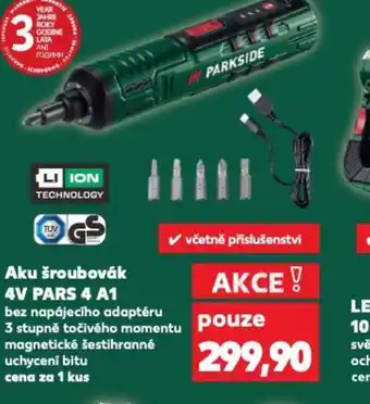 Kaufland Aku šroubovák 4V PARS 4 A1 nabídka