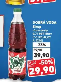 Kaufland DOBRÁ VODA Sirup nabídka