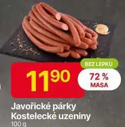 Hruška Kostelecké Uzeniny Javořické párky 100g nabídka