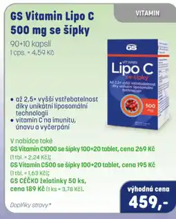 PharmaPoint GS Vitamin Lipo C 500 mg se šípky nabídka