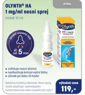 PharmaPoint OLYNTHⓇ HA 1 mg/ml nosní sprej nabídka