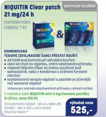 PharmaPoint NIQUITIN Clear patch ODVYKÁNÍ KOUŘENÍ 21 mg/24 h nabídka