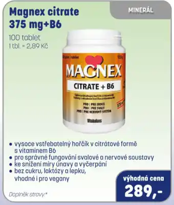 PharmaPoint Magnex citrate 375 mg+B6 nabídka