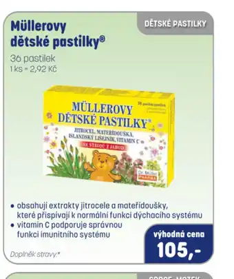 PharmaPoint Müllerovy dětské pastilkyⓇ nabídka