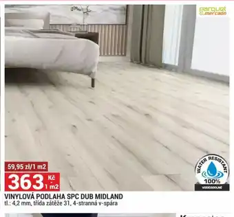 Merkury Market Vinylová podlaha spc dub midland tl.: 4,2 mm, třída zátěže 31, 4-stranná v-spára nabídka