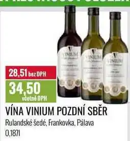 Ratio VÍNA VINIUM POZDNÍ 0,187l nabídka