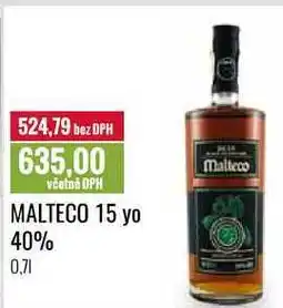 Ratio MALTECO 15 yo 40% 0,7l nabídka