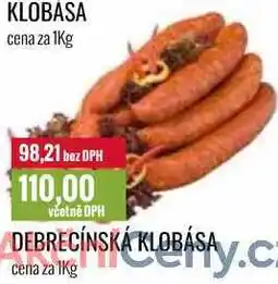 Ratio DEBRECÍNSKÁ KLOBÁSA cena za 1Kg nabídka