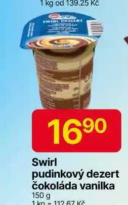 Hruška Swirl pudinkový dezert čokoláda vanilka 150 g nabídka