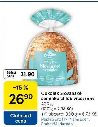 Tesco Odkolek Slovanské semínko chléb vícezrnný, 400 g nabídka