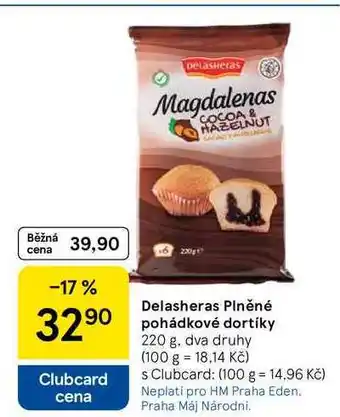 Tesco Delasheras Plněné pohádkové dortíky, 220 g, dva druhy nabídka