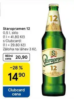 Tesco Staropramen 12, 0,5 l nabídka