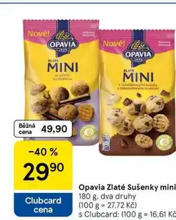 Tesco Opavia Zlaté Sušenky mini, 180g, vybrané druhy nabídka