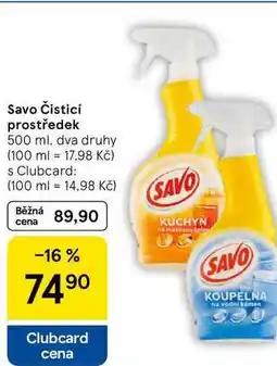 Tesco Savo Čisticí prostředek, 500 ml, dva druhy nabídka