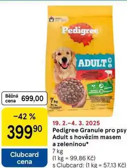 Tesco Pedigree Granule pro psy Adults hovězím masem a zeleninou, 7 kg nabídka