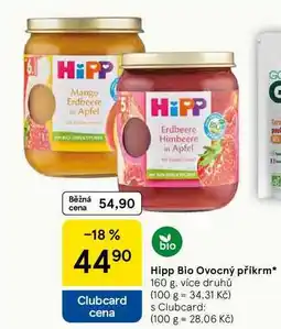 Tesco Hipp Bio Ovocný příkrm, 160 g, více druhů nabídka