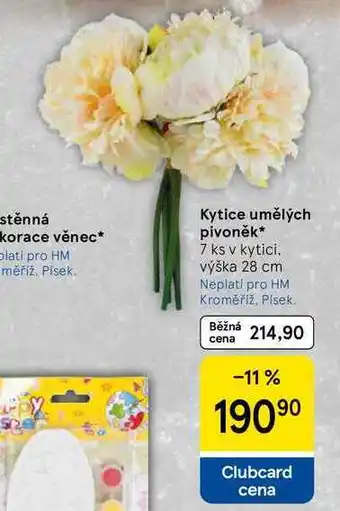 Tesco Kytice umělých pivoněk, 7 ks v kytici. výška 28 cm nabídka