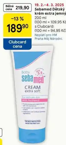 Tesco Sebamed Dětský krém extra jemný, 200 ml nabídka