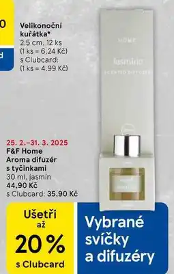 Tesco F&F Home Aroma difuzér s tyčinkami, 30 ml, jasmín nabídka