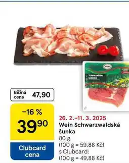 Tesco Wein Schwarzwaldská šunka, 80 g nabídka