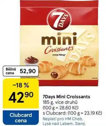 Tesco 7Days Mini Croissants, 185 g, více druhů nabídka