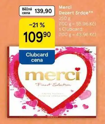 Tesco Merci Dezert Srdce, 250 g nabídka