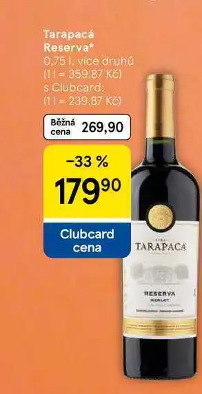 Tesco Tarapacá Reserva, 0.75 l nabídka