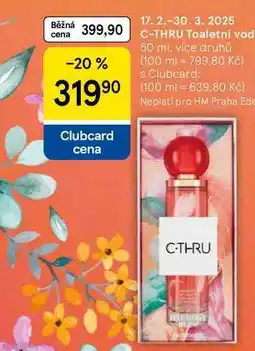 Tesco C-THRU Toaletní voda, 50 ml. více druhů nabídka