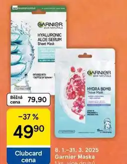 Tesco Garnier Maska, vice druhů, 1 ks nabídka