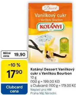 Tesco Kotányi Vanilkový cukr s vanilkou Bourbon, 10 g nabídka