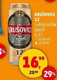 Penny Market KRUŠOVICE 12 světlý ležák plech, 0,5 l nabídka