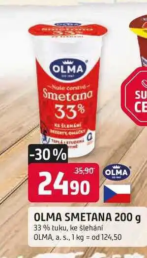 Trefa OLMA SMETANA 33 % tuku, ke šlehání 200 g nabídka