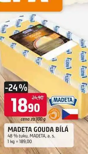 Trefa MADETA GOUDA BÍLÁ 48 % tuku, 100g nabídka