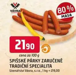 Trefa SPIŠSKÉ PÁRKY 100g nabídka