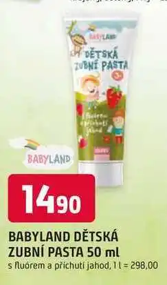 Trefa BABYLAND DĚTSKÁ ZUBNÍ PASTA 50 ml nabídka