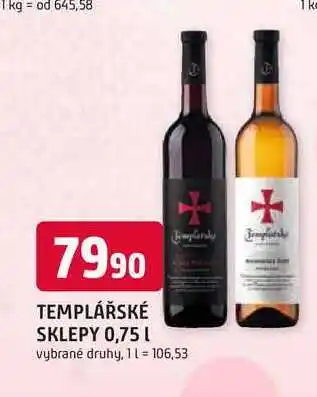 Trefa TEMPLÁŘSKÉ SKLEPY 0,75 L nabídka