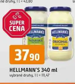 Trefa Hellmann's majonéza, tatarská omáčka 340ml, vybrané druhy nabídka