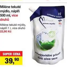 Šlak Miléne tekuté mýdlo, náplň 500 ml, více druhů nabídka