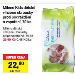 Šlak Miléne Kids dětské vlhčené ubrousky proti podráždění a zapaření, 72 ks nabídka